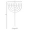 Vintiquewise Modern Solid Metal Judaica Hanukkah Menorah 9 Branched Candelabra, Aluminum Finish Large QI004119.AL.L - alternate 3
